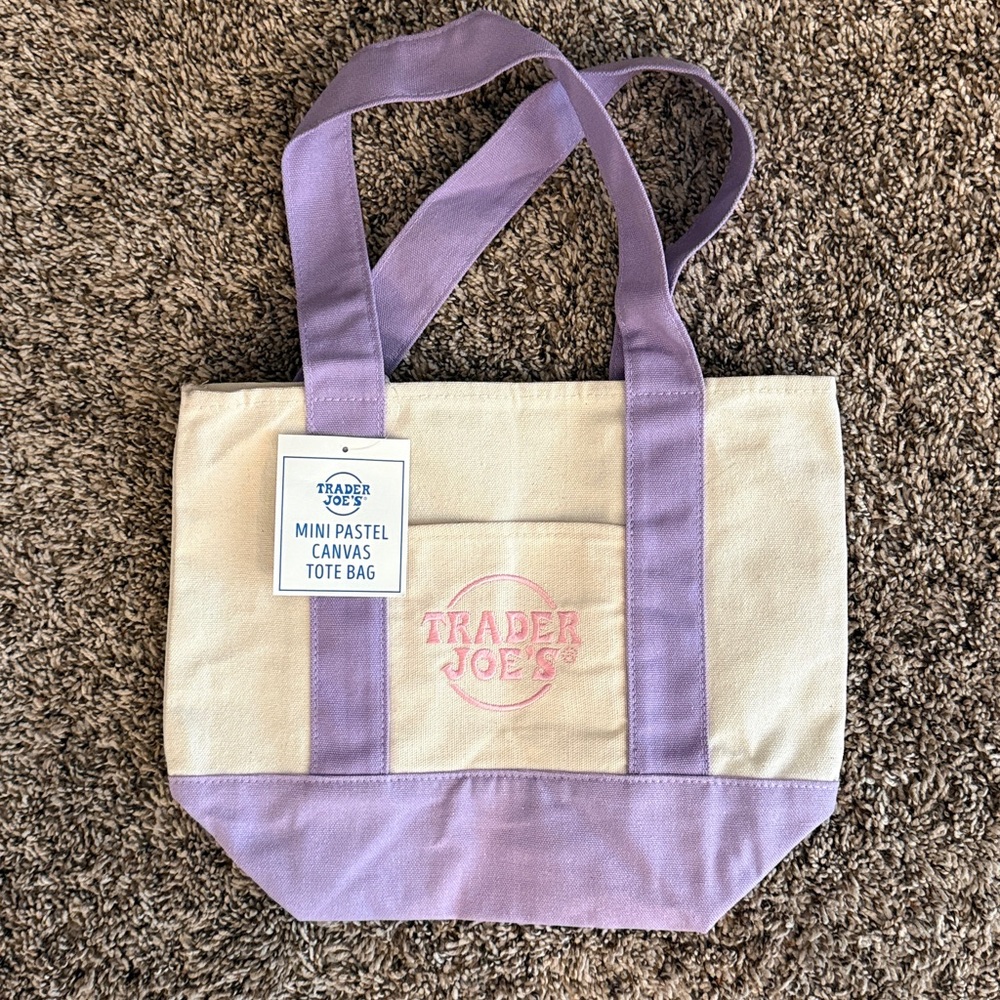 NWT Pastel Purple Trader Joe’s Mini Tote Bag